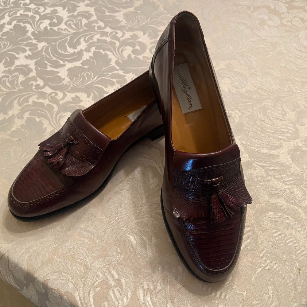 Mezlan Men’s Burgundy Leather Dress Shoes (Loafers) - SZ 9 Wide